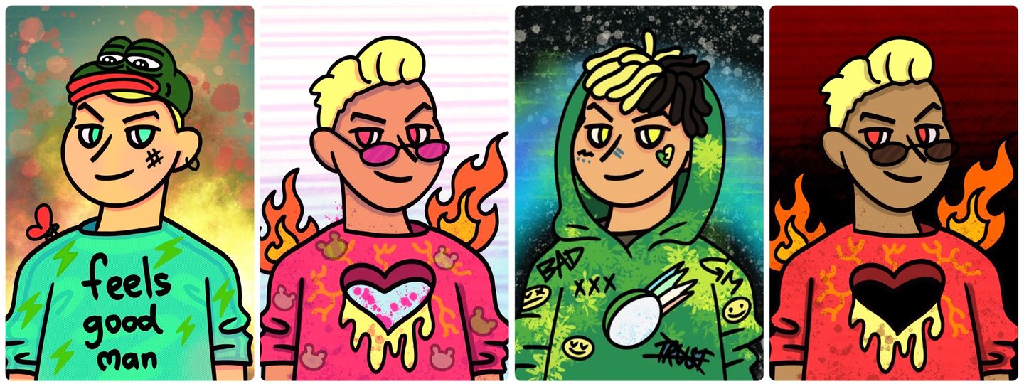 Weirdtown official Crypto.com collection artwork; character faces remain fully visible